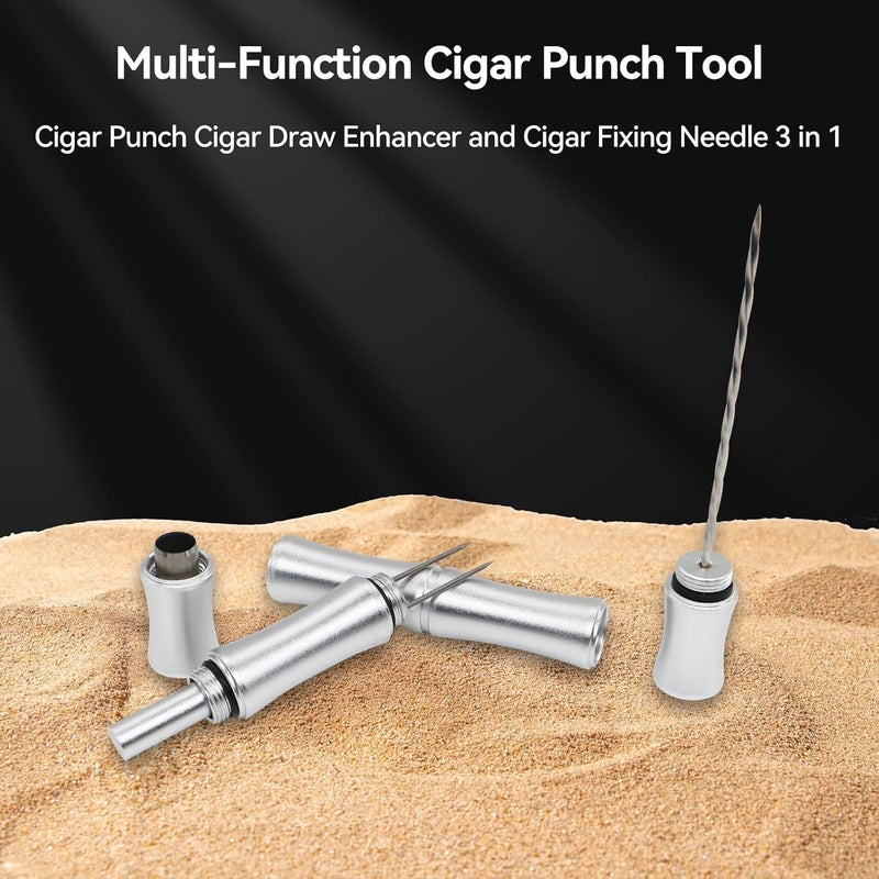 CaLeQi Cigar Punch, Cigar Draw Enhancer Cigar Nubber and Cigar Punch 3 in 1 The Cigar Punch for All Cigars is a Practical and Essential Cigar Accessories for Cigar Lovers - Image 3